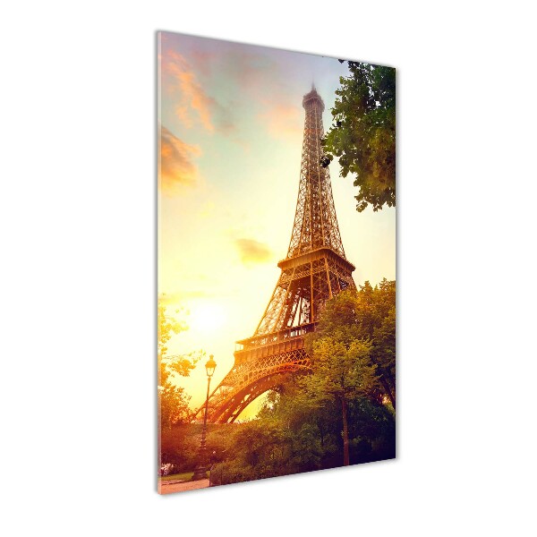 Cuadro de metacrilato moderno efecto cristal vertical Torre Eiffel de París