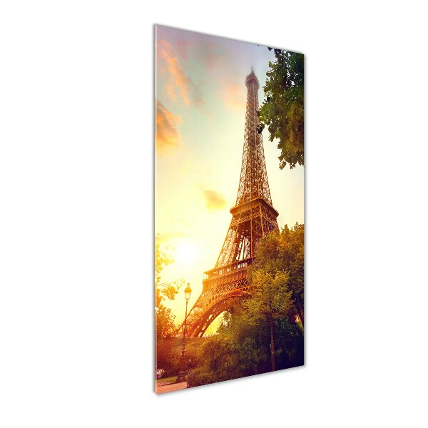 Cuadro de metacrilato moderno efecto cristal vertical Torre Eiffel de París