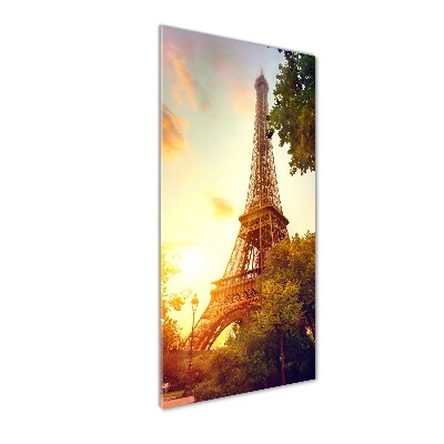 Cuadro de metacrilato moderno efecto cristal vertical Torre Eiffel de París