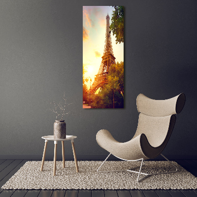 Cuadro de metacrilato moderno efecto cristal vertical Torre Eiffel de París