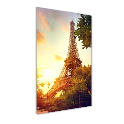 Cuadro de metacrilato moderno efecto cristal vertical Torre Eiffel de París
