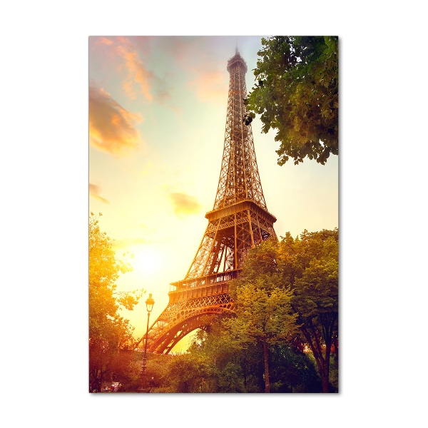 Cuadro de metacrilato moderno efecto cristal vertical Torre Eiffel de París