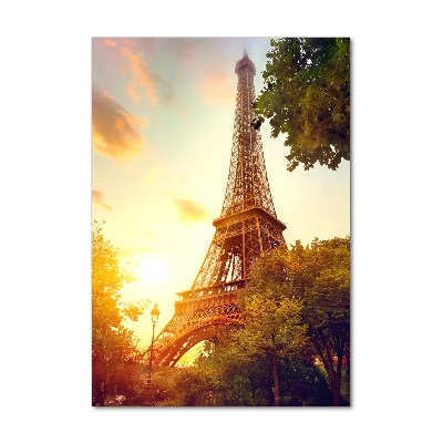Cuadro de metacrilato moderno efecto cristal vertical Torre Eiffel de París