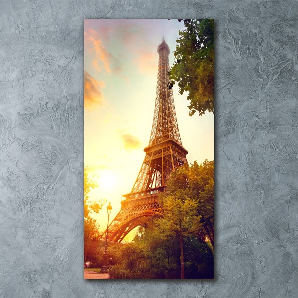 Cuadro de metacrilato moderno efecto cristal vertical Torre Eiffel de París