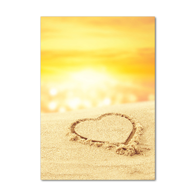 Cuadro de metacrilato vertical Corazón en la playa