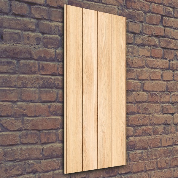 Cuadro de metacrilato moderno efecto cristal vertical Fondo de madera