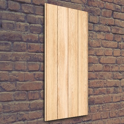 Cuadro de metacrilato moderno efecto cristal vertical Fondo de madera