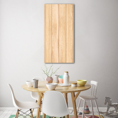 Cuadro de metacrilato moderno efecto cristal vertical Fondo de madera