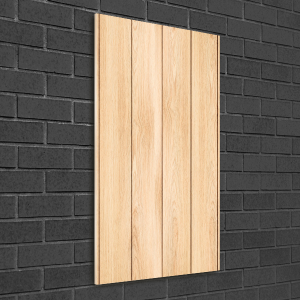 Cuadro de metacrilato moderno efecto cristal vertical Fondo de madera