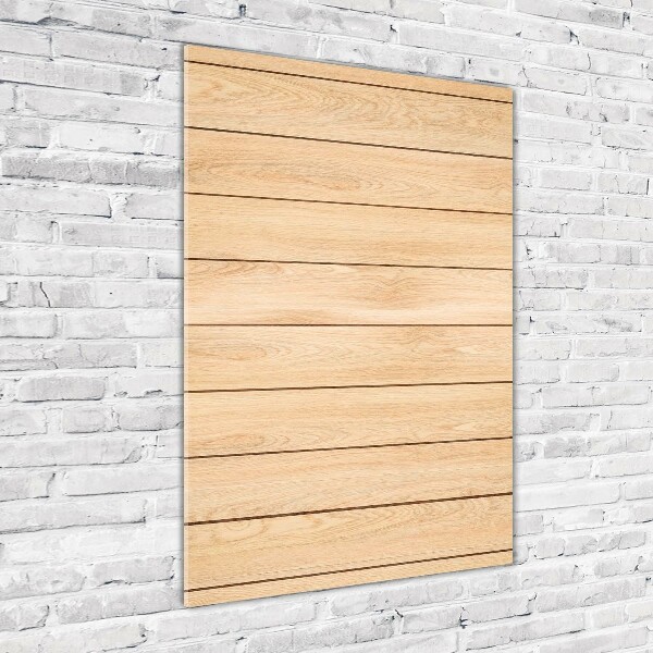 Cuadro de metacrilato moderno efecto cristal vertical Fondo de madera