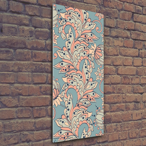 Impresión en metacrilato de alta calidad vertical flores étnicas