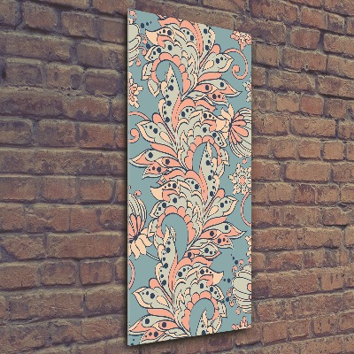 Impresión en metacrilato de alta calidad vertical flores étnicas