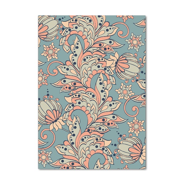 Impresión en metacrilato de alta calidad vertical flores étnicas