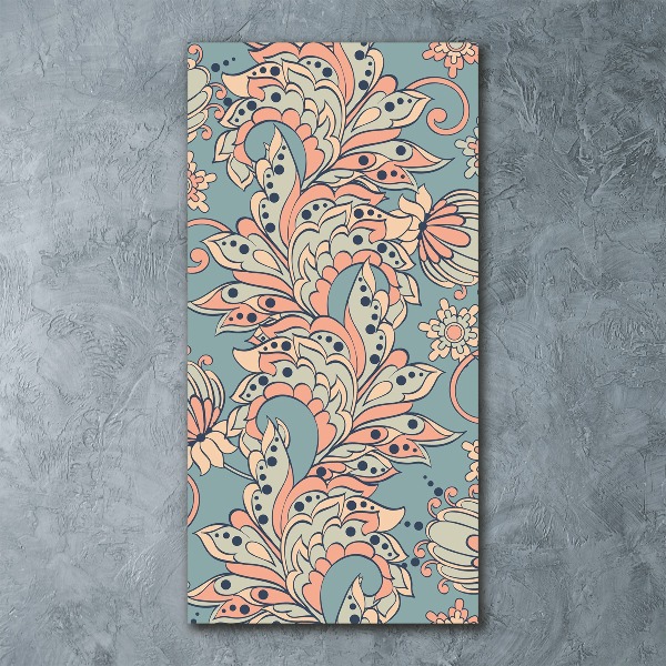 Impresión en metacrilato de alta calidad vertical flores étnicas