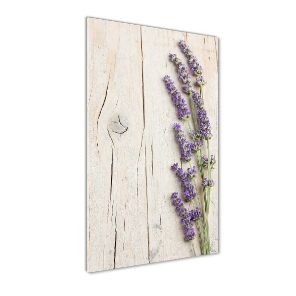 Cuadro de metacrilato vertical Lavanda sobre madera