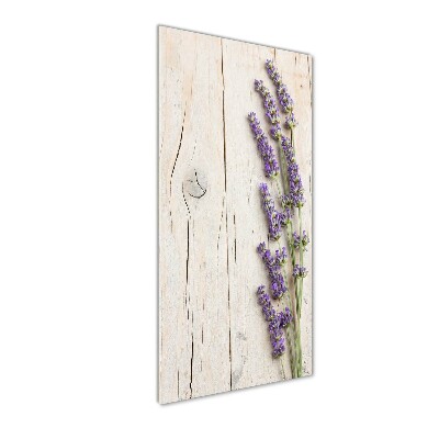 Cuadro de metacrilato vertical Lavanda sobre madera
