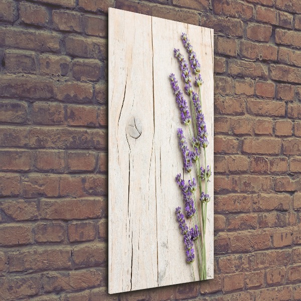 Cuadro de metacrilato vertical Lavanda sobre madera