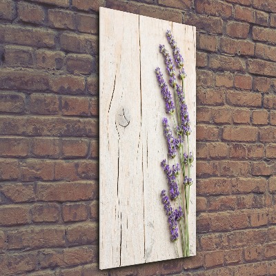 Cuadro de metacrilato vertical Lavanda sobre madera