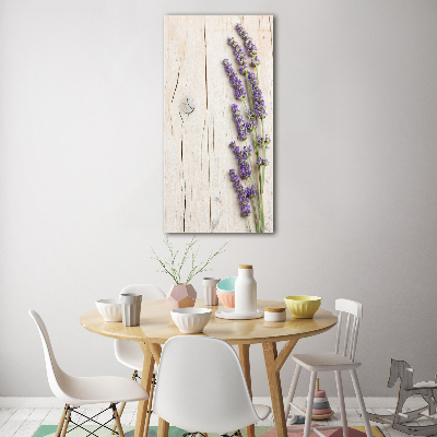 Cuadro de metacrilato vertical Lavanda sobre madera
