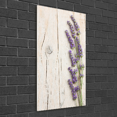 Cuadro de metacrilato vertical Lavanda sobre madera