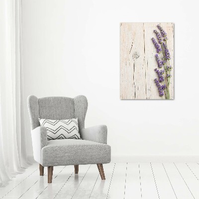 Cuadro de metacrilato vertical Lavanda sobre madera