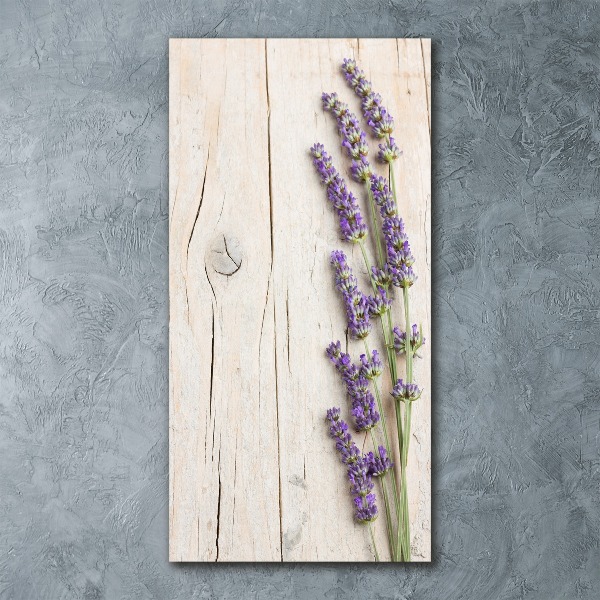 Cuadro de metacrilato vertical Lavanda sobre madera