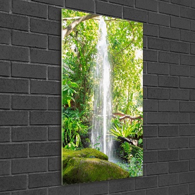 Impresión en metacrilato de alta calidad vertical Cascada en la selva