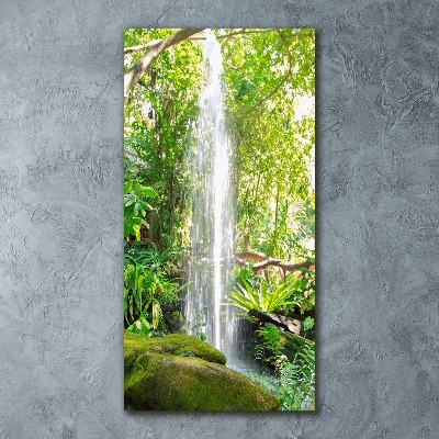 Impresión en metacrilato de alta calidad vertical Cascada en la selva