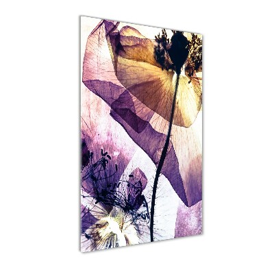 Cuadro decorativo en acrílico brillante vertical Amapolas