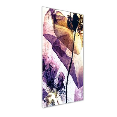 Cuadro decorativo en acrílico brillante vertical Amapolas