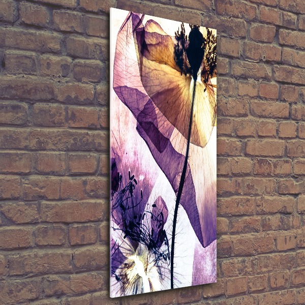 Cuadro decorativo en acrílico brillante vertical Amapolas