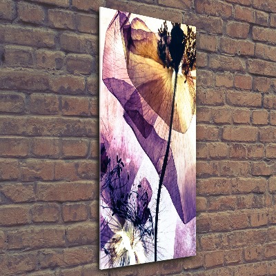 Cuadro decorativo en acrílico brillante vertical Amapolas