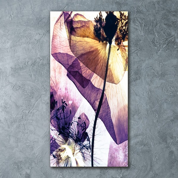 Cuadro decorativo en acrílico brillante vertical Amapolas