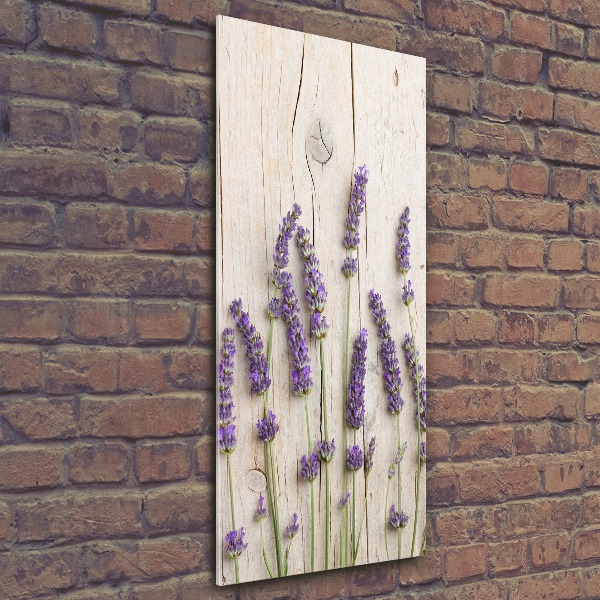 Cuadro de metacrilato vertical Lavanda sobre madera