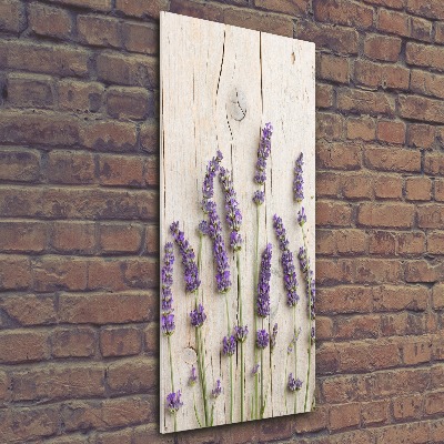 Cuadro de metacrilato vertical Lavanda sobre madera