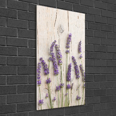 Cuadro de metacrilato vertical Lavanda sobre madera