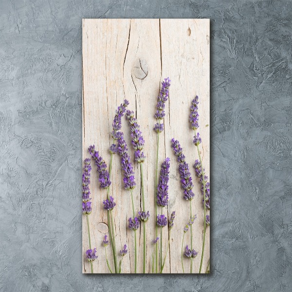 Cuadro de metacrilato vertical Lavanda sobre madera