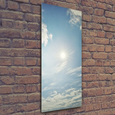 Cuadro decorativo en acrílico brillante vertical El sol en el cielo