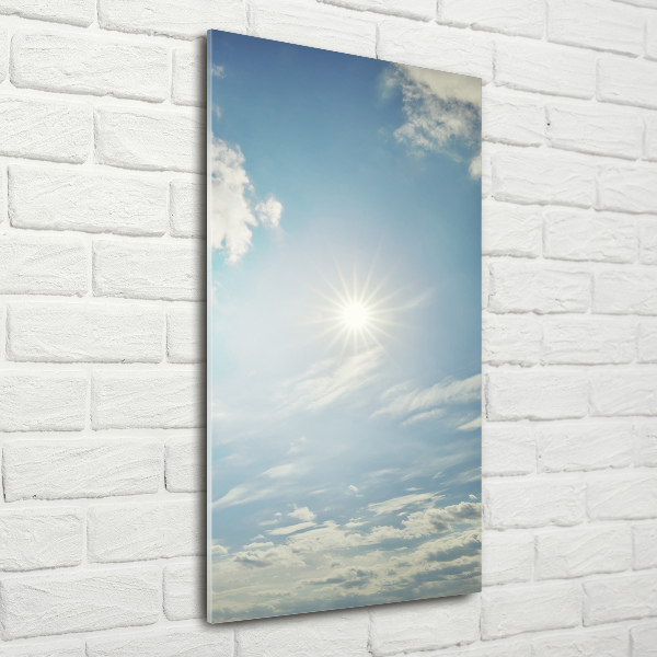 Cuadro decorativo en acrílico brillante vertical El sol en el cielo