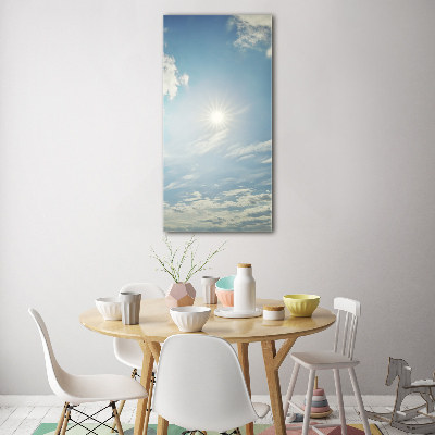 Cuadro decorativo en acrílico brillante vertical El sol en el cielo