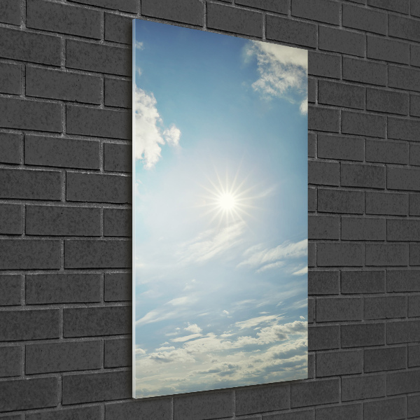 Cuadro decorativo en acrílico brillante vertical El sol en el cielo