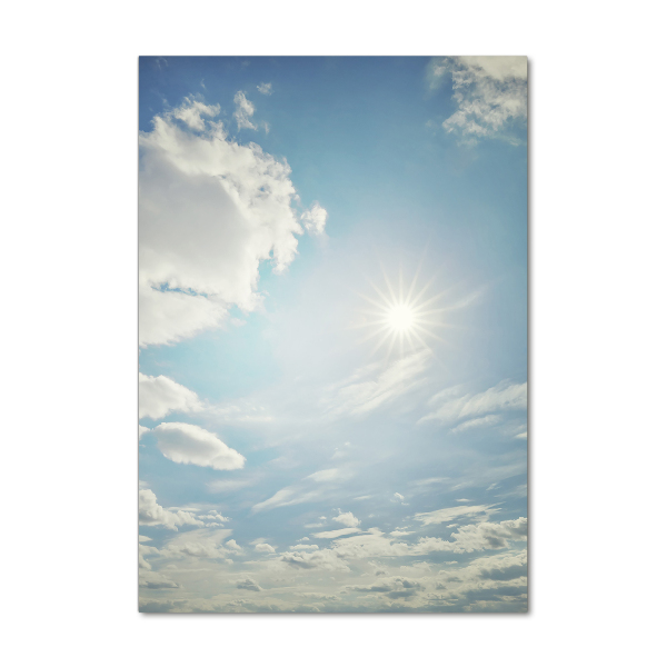 Cuadro decorativo en acrílico brillante vertical El sol en el cielo