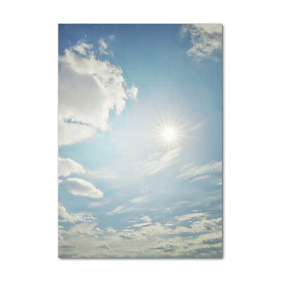 Cuadro decorativo en acrílico brillante vertical El sol en el cielo