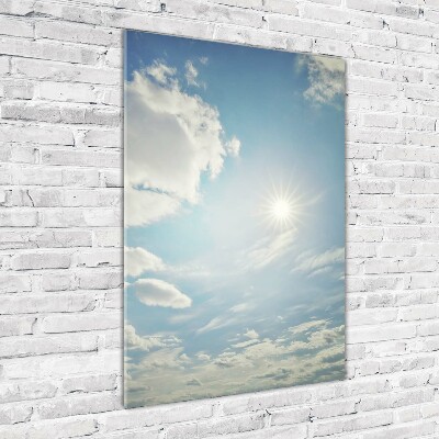 Cuadro decorativo en acrílico brillante vertical El sol en el cielo