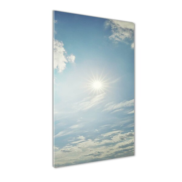 Cuadro decorativo en acrílico brillante vertical El sol en el cielo