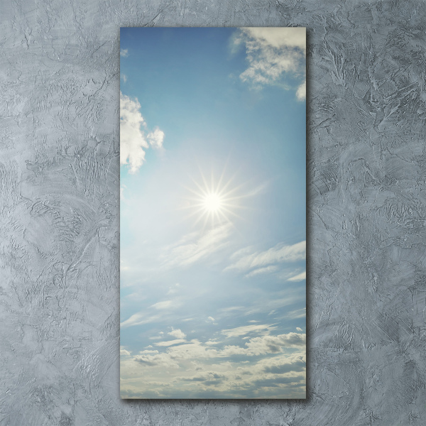 Cuadro decorativo en acrílico brillante vertical El sol en el cielo