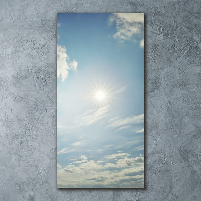 Cuadro decorativo en acrílico brillante vertical El sol en el cielo