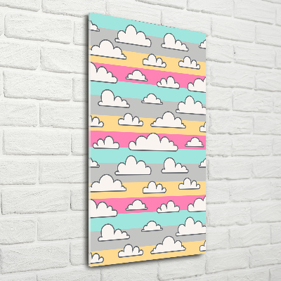 Impresión en metacrilato de alta calidad vertical Fondo de nubes de colores
