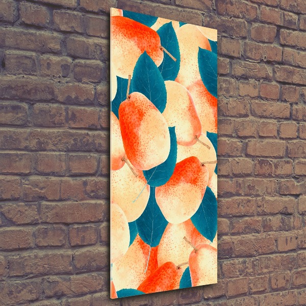 Cuadro decorativo en acrílico brillante vertical Peras
