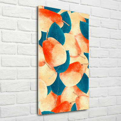 Cuadro decorativo en acrílico brillante vertical Peras